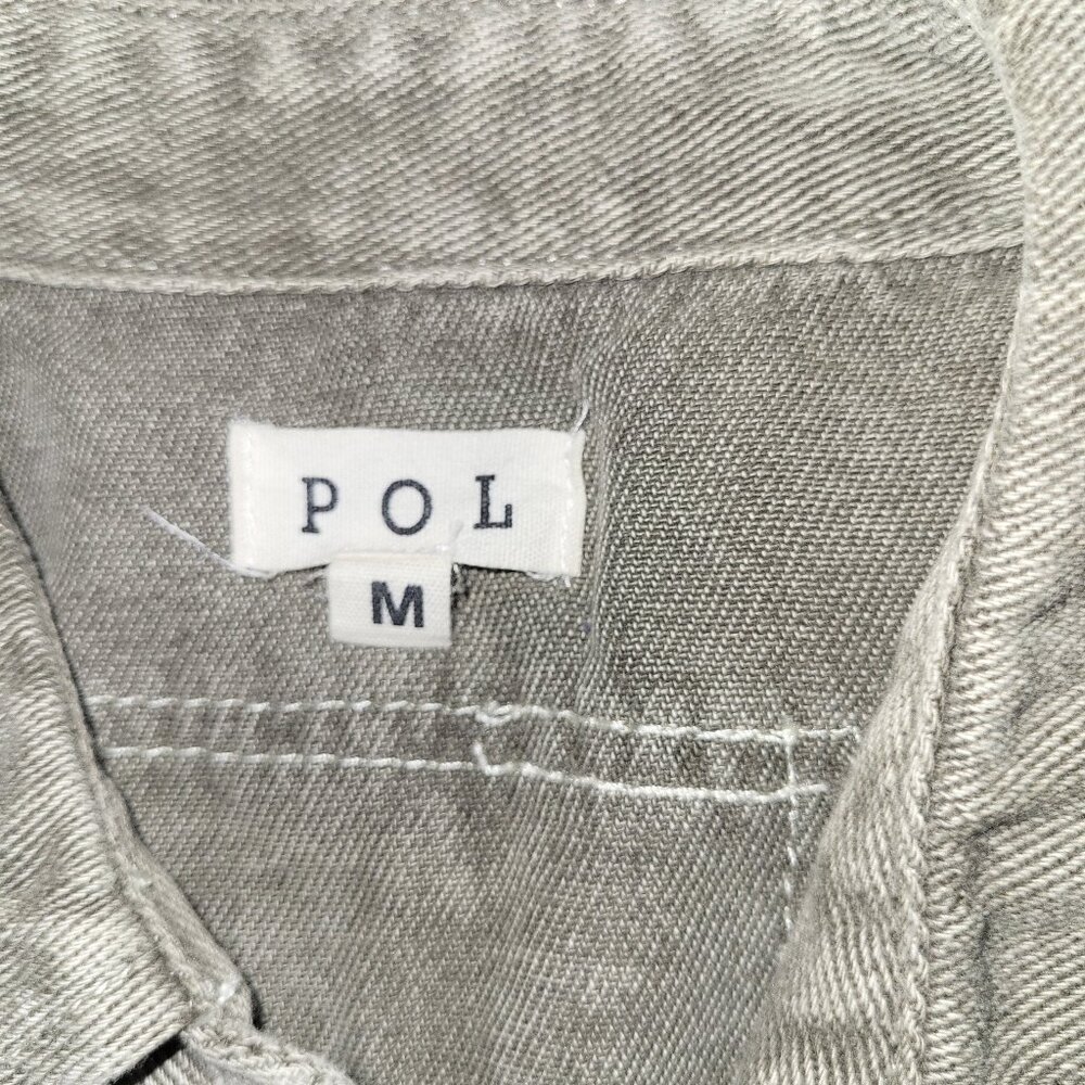 POL Oversized Cotton Patchwork Button Down Shacke… - image 8